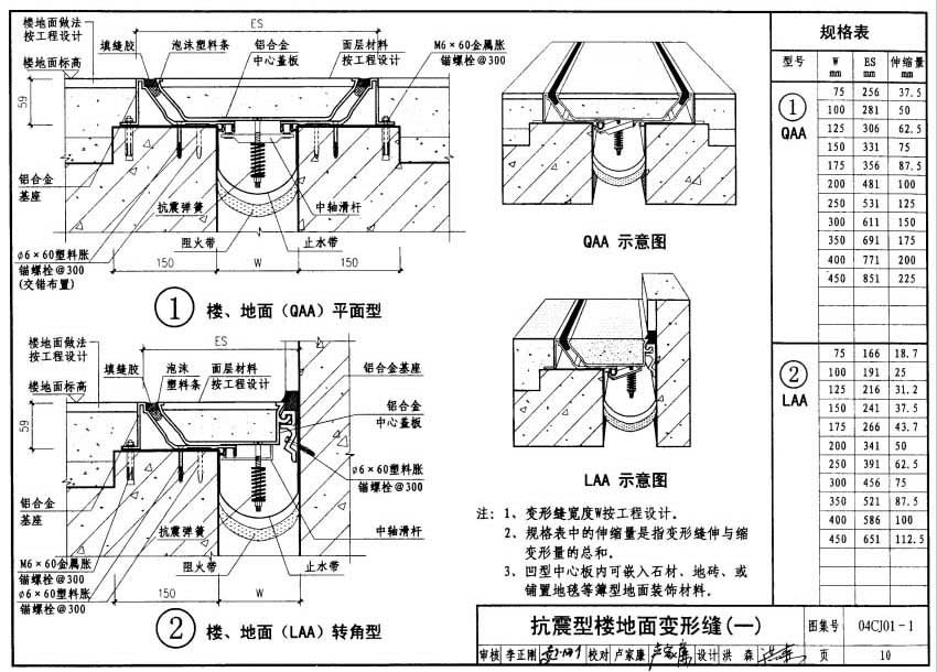 抗震型楼地面变形缝《变形缝建筑结构（一）》